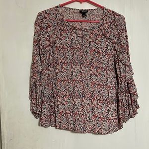 A red and navy blue flowered shirt!